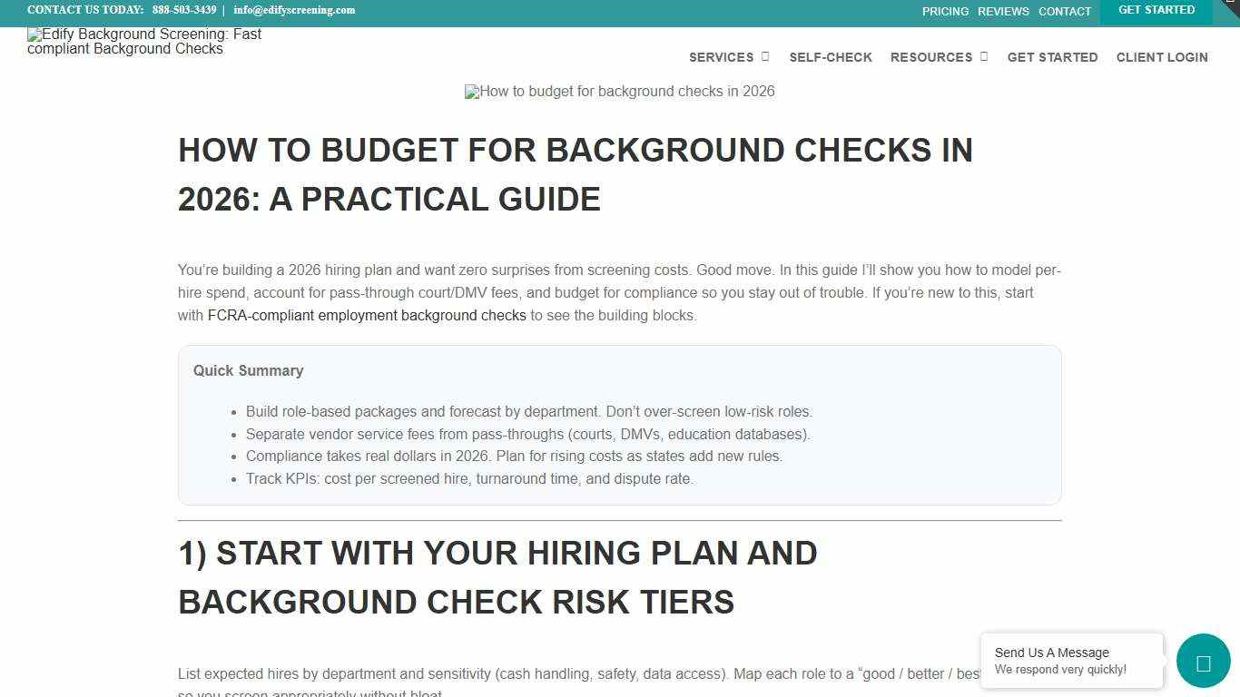 How To Budget For Background Checks In 2026 Edify Background Screening: Fast Compliant Background Checks